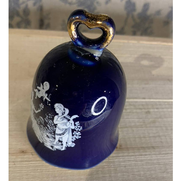 Vintage Cobalt Blue Giftcraft Toronto Noritake Japan Cupid Bell - Picture 3 of 8
